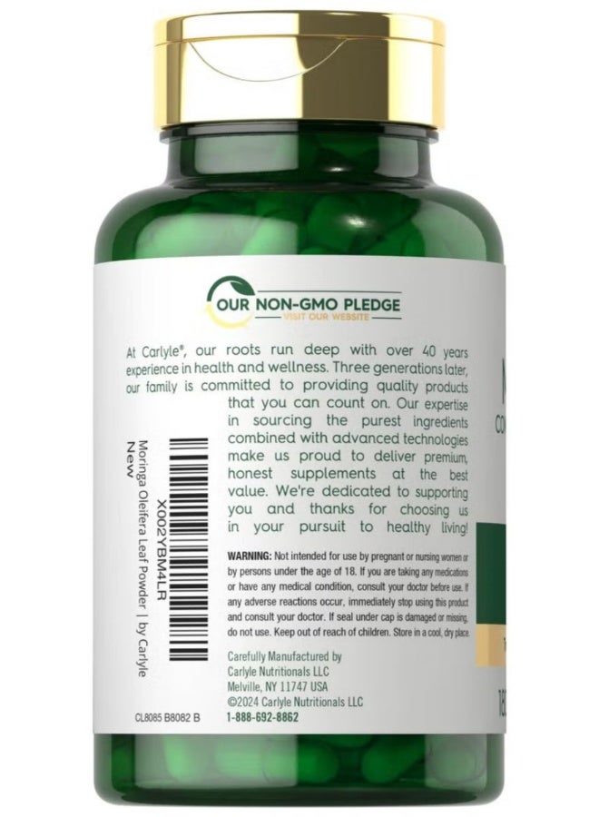 مورينجا كبسولات موراينغا أوليفيرا (180 حبة) | مسحوق أوراق نقي مكمل غذائي فوق العادة | خالٍ من الكائنات المعدلة وراثياً، خالي من الغلوتين ونباتي للطاقة الطبيعية Detox. - Image 2