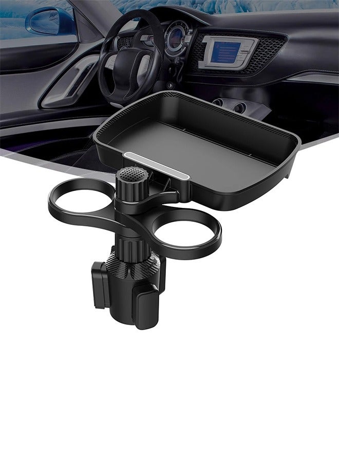 Car cup holder with a detachable rotating food tray in addition to 2 small cup slots /CUP-B05 - Image 3