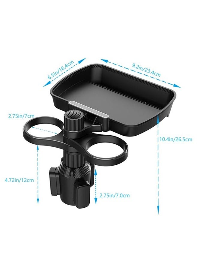 Car cup holder with a detachable rotating food tray in addition to 2 small cup slots /CUP-B05 - Image 4