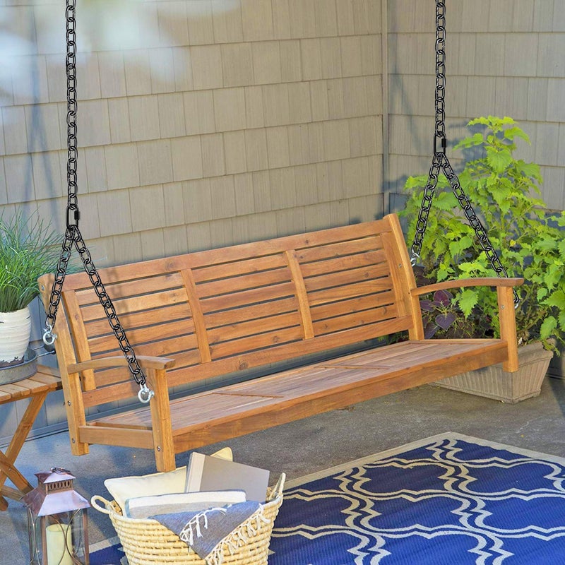 BeneLabel 2Pcs 81" (6.75 ft) Heavy Duty Porch Swing Chain with Silent Swing Hanger 1000LB Capacity Black Hanging Chair Chain Hardware for Indoor Outdoor Bench Swing, Hammock Chairs - Image 2