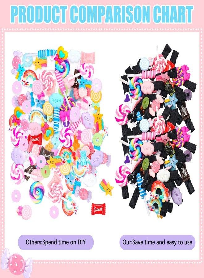 CraftyDream 31 Pcs Halloween Cartoon Costume Accessories Candy Hair Clips Red Wire Headbands Hair Accessories Candy Hair Pins Sweets Embellishments Supplies for Girls Women Party Cosplay - Image 2