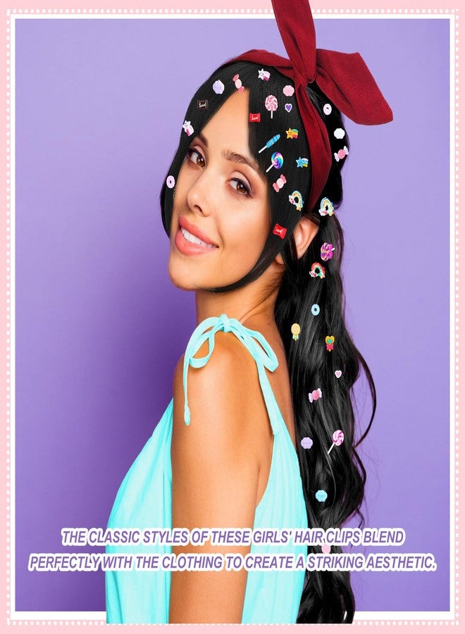 CraftyDream 31 Pcs Halloween Cartoon Costume Accessories Candy Hair Clips Red Wire Headbands Hair Accessories Candy Hair Pins Sweets Embellishments Supplies for Girls Women Party Cosplay - Image 5