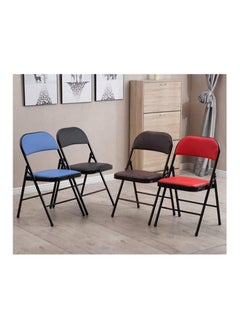 Extra Folding Chair with Padded Seats, Multi-Functional Portable Chair for Home Dining Office Fishing Outdoor, Red  - Image 4