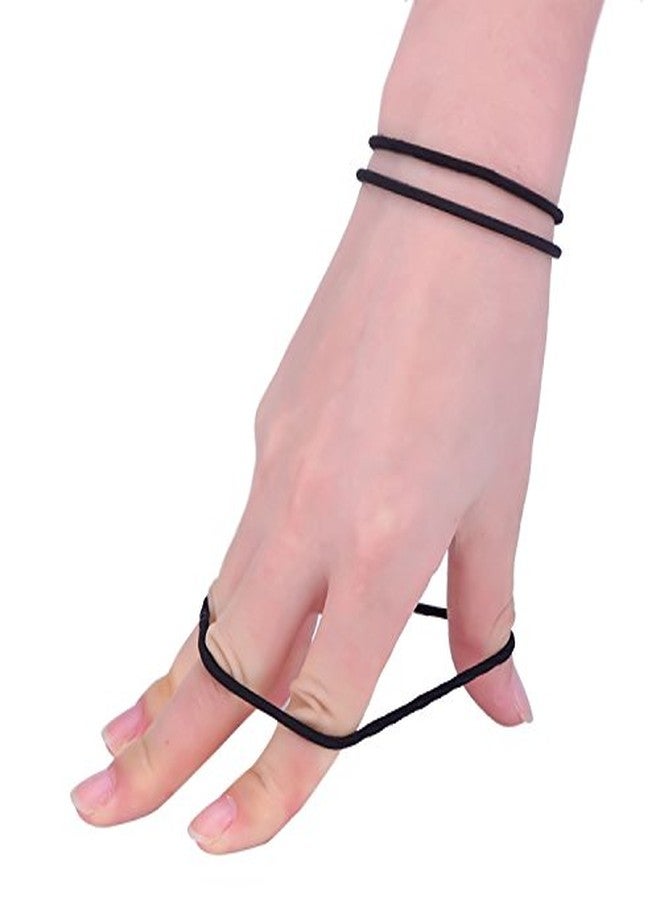 TecUnite 200 Pieces No-metal Hair Elastics Bulk Rubber Bands Hair Ties Ponytail Holders Bands for Women(Black) - Image 3