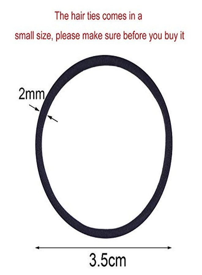 TecUnite 200 Pieces No-metal Hair Elastics Bulk Rubber Bands Hair Ties Ponytail Holders Bands for Women(Black) - Image 2