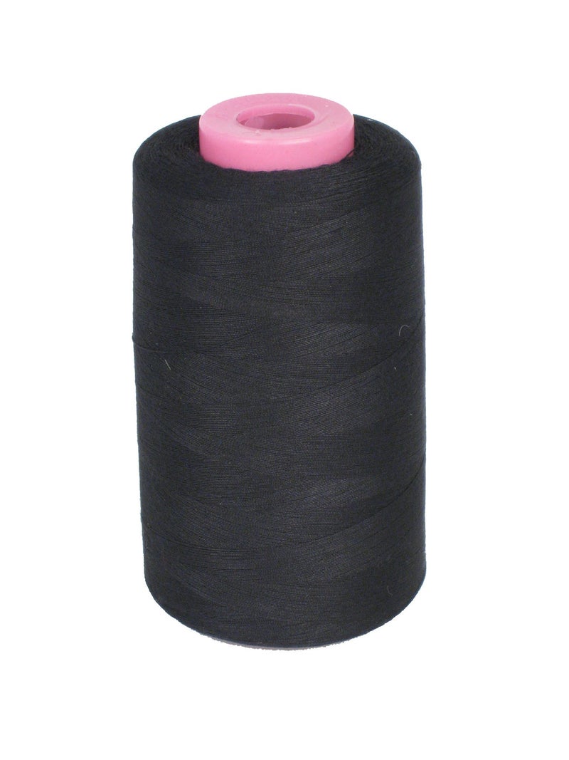 LA Linen 100% Polyester Cone Serger Thread, Black - Image 1