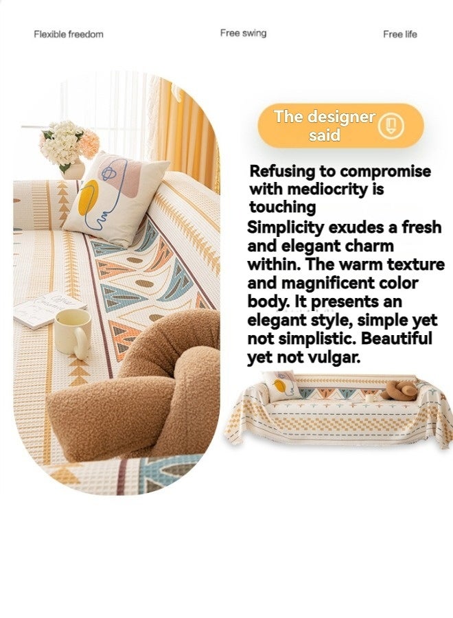 VarietyVoyageD 180*260 Double Sided Chenille Sofa Cover, Stylish Sofa Cover, Chenille Furniture Sofa Cover Towel, Four Seasons Chenille Sofa Cover Available Both Sides - Image 3