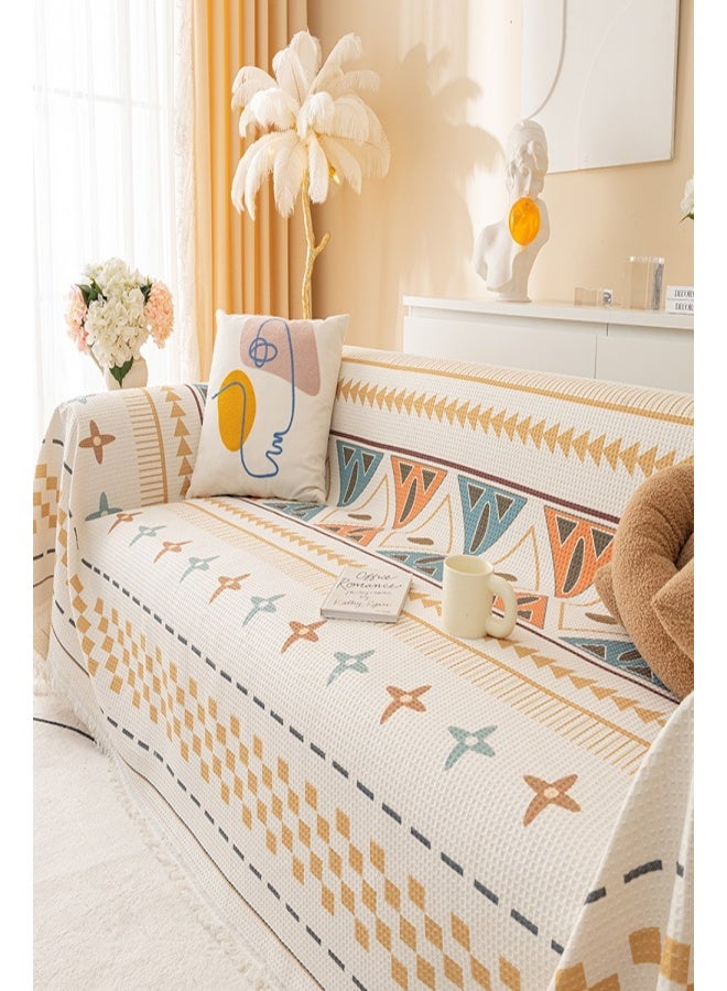 VarietyVoyageD 180*260 Double Sided Chenille Sofa Cover, Stylish Sofa Cover, Chenille Furniture Sofa Cover Towel, Four Seasons Chenille Sofa Cover Available Both Sides - Image 1