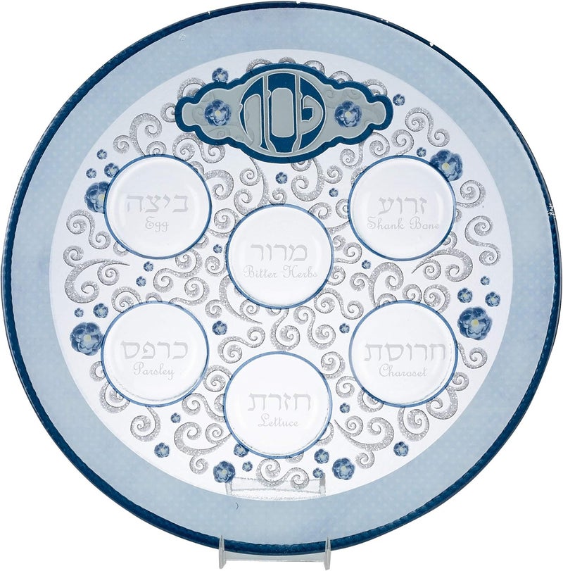 Rite Lite Glass `Elegant` Seder Plate, 1 EA - Image 1