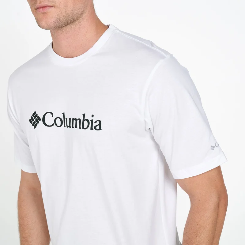 Columbia White CSC Basic Logo T-Shirt for Men | Best Price UAE