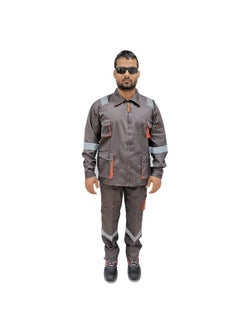 POWER Power Pant and Jacet Protective Workwear Suit – Grey, Durable & Comfortable Workwear – Ideal for Industrial & Construction Use – Size-L  - Image 1