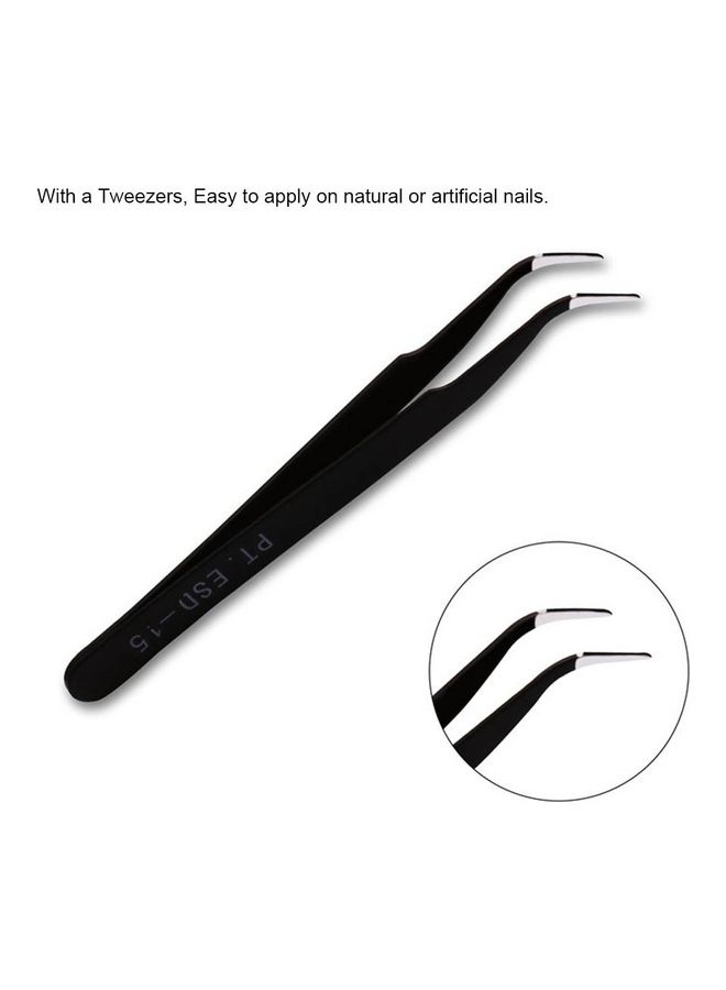 NIBEMINENT DIY Manicure Nail Art Decorations With Tweezer Set Multicolour - Image 5