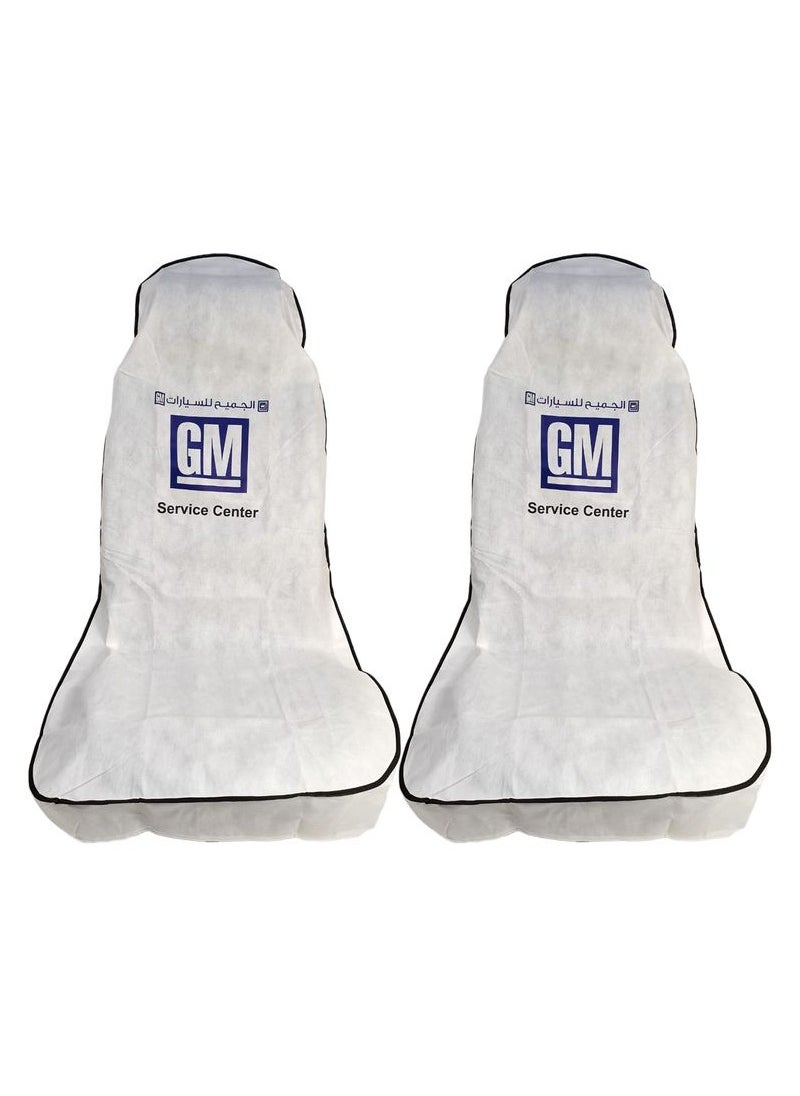 GM Dust Dirt Protection Car Seat Cover, Extra Protection For Your Seat 2 Pcs Set, Universal Car Seat Cover, White  - Image 2