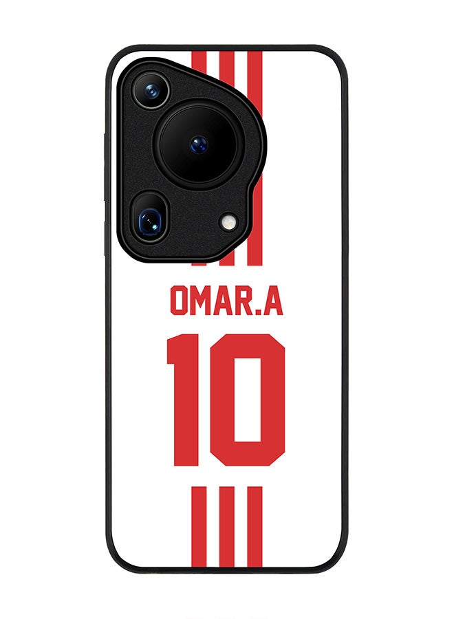 Stylizedd Rugged Black edge case for Huawei Pura 70 Ultra, Slim fit Soft Case Flexible Anti Drop TPU Gel Thin Cover - Football Team - UAE, Player Name - Omar.A - Image 1