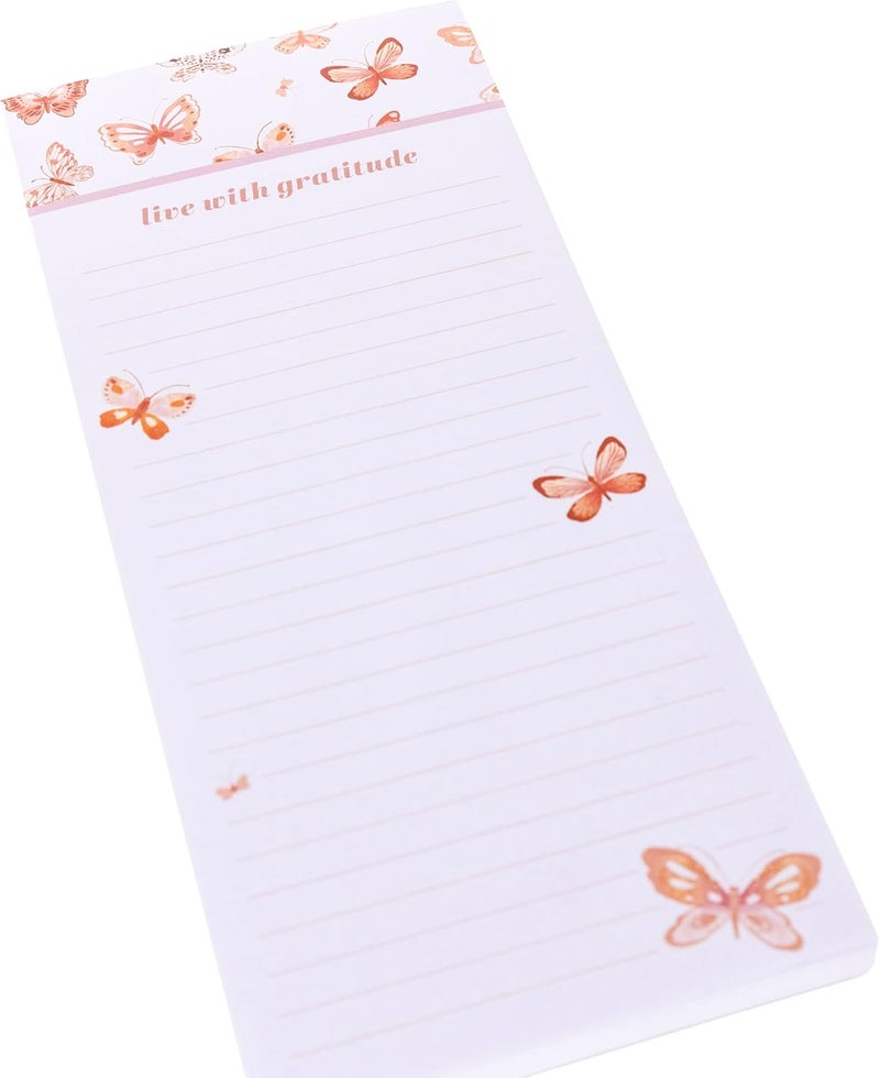 Graphique Butterfly Magnetic Notepad | 100 Tear-Away Sheets | Grocery, Shopping, To-Do List | Magnetic Writing Pad for Fridge, Kitchen, Office | Lined Paper | Great Gift | 4” x 9.25” - Image 1