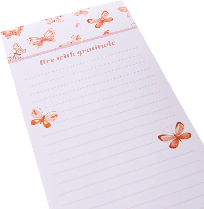 Graphique Butterfly Magnetic Notepad | 100 Tear-Away Sheets | Grocery, Shopping, To-Do List | Magnetic Writing Pad for Fridge, Kitchen, Office | Lined Paper | Great Gift | 4” x 9.25” - Image 2