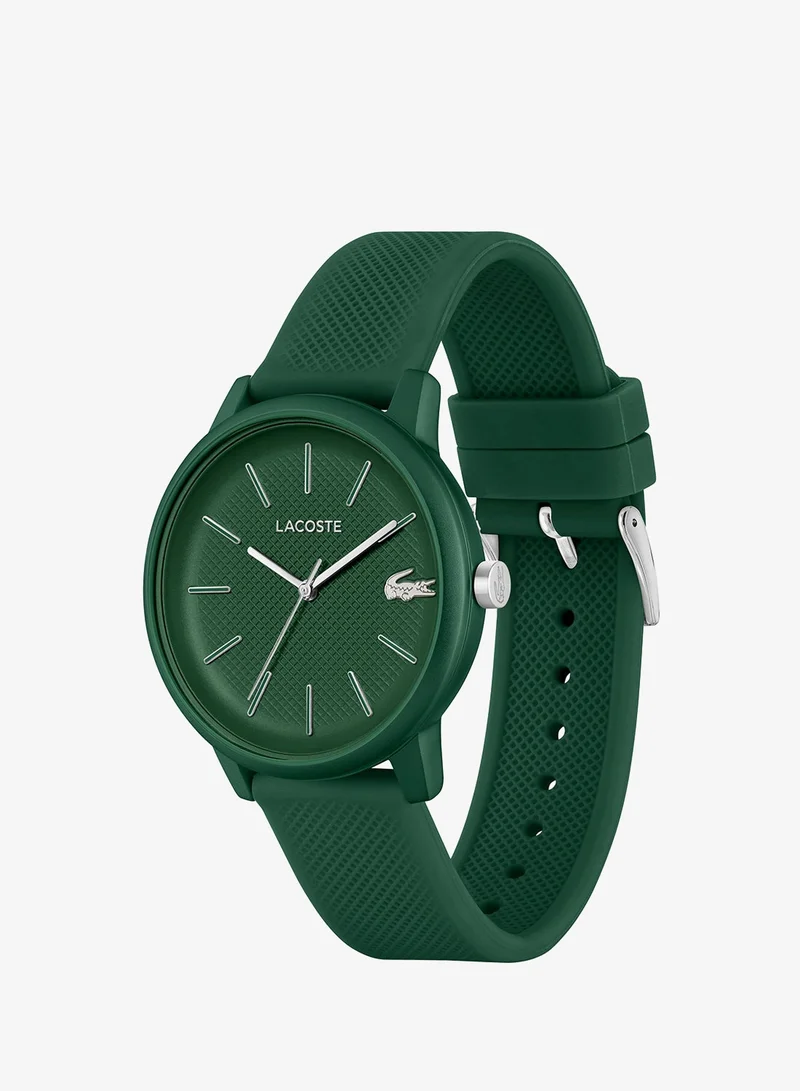 Lacoste  12.12 Move Collection Analog Quartz Watch For Men With Khaki Silicone Bracelet - 2011238 for Men | Best Price UAE