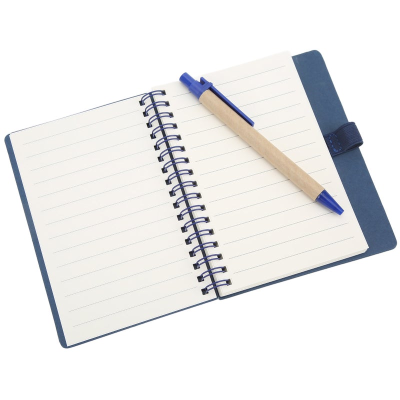Notebook Portable Simple Double Coil Leather Notebook Student Notepad with Insert Pen Business Office StationeryBlack - Image 3