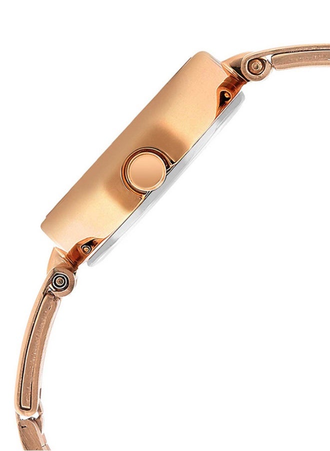 Titan Karishma Analogue Blue Oval Dial Rose Gold Stainless Steel Strap Watch for Women -2680WM01 - Image 4