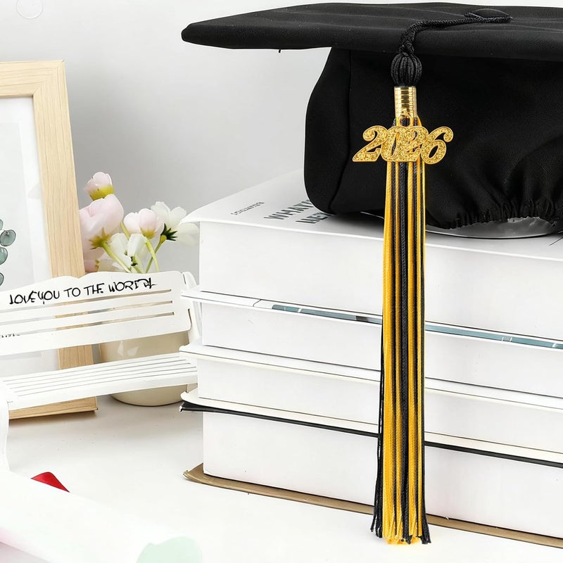 RHOttbiy 2026 Graduation Tassel, 2026 Tassel Graduation,2026 Tassels for Graduations Cap with 2026 Year Gold Charms for Graduate Cap,Black Gold Graduations Tassels for Class of 2026 Grad Ceremonies Accessories - Image 5