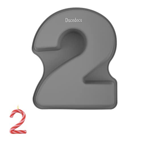 Ducodocu Silicone Cake Pans 3D Large Number Cake Mould Novelty Cake Tins DIY Baking Mold for Birthday Wedding Anniversary 10 inch Number of 2 - Image 1