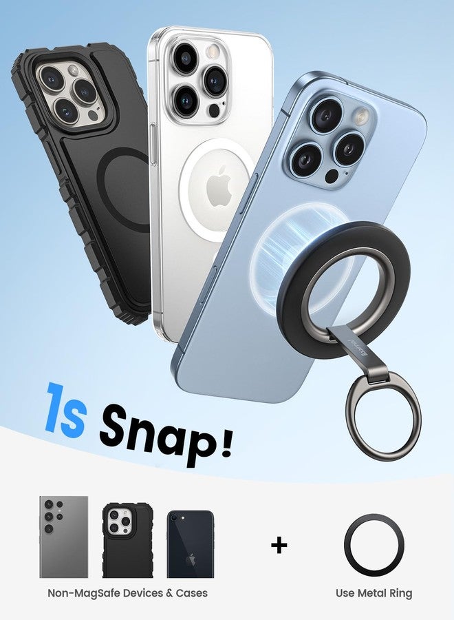 Lamicall for MagSafe Magnetic Phone Grip Stand - [Upgrade Dual-Hinge] Finger Ring Holder, 360° Rotation Phone Kickstand Super Magnet Ring, Mag Safe Accessories for iPhone 17 16 Pro Max Air, Androids - Image 5