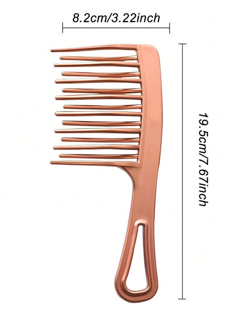 Miamia 2 Pcs Set of Women’s Double Row Wide Tooth Comb, Large Hair Comb, Suitable for Long Curly Hair and Styling, Prevent Static Gold - Image 5