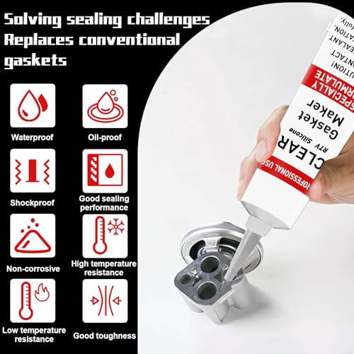 EIGTWEN 170g RTV Silicone Gasket Maker, Clear Silicone Sealant Shockproof and Leakproof, High Temperature Resistant, RTV Sealant Can be Used in Engines, Transmissions, Superchargers and All Types of Gaskets - Image 4