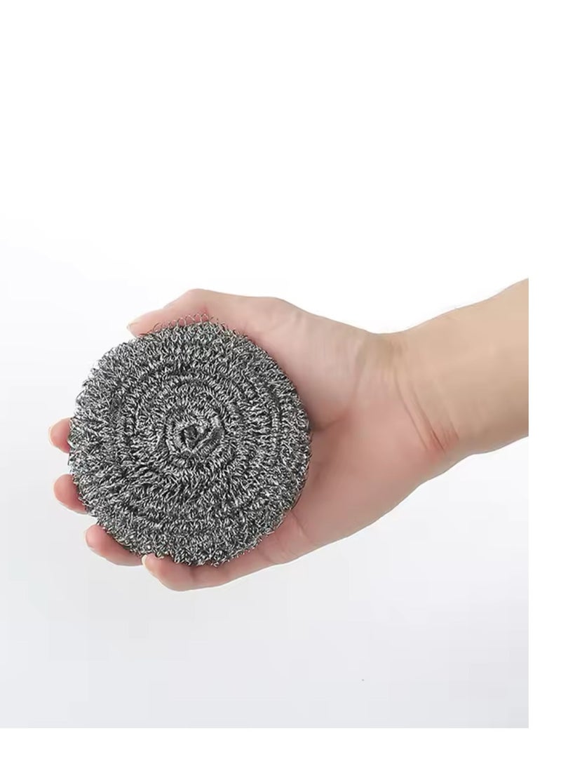 BLUE CORAL 6-Pack Stainless Steel Wire Brush with Long Handles Kitchen Replacement Steel Wool Wire Ball Dishwashing Brush Sink Countertop Cleaning - Image 3
