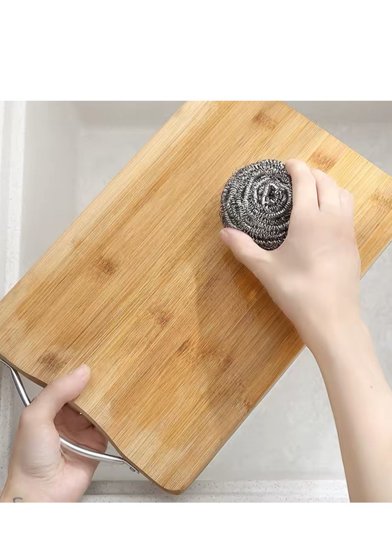 BLUE CORAL 6-Pack Stainless Steel Wire Brush with Long Handles Kitchen Replacement Steel Wool Wire Ball Dishwashing Brush Sink Countertop Cleaning - Image 5