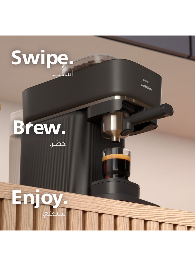 فيليبس ماكينة إسبريسو شبه أوتوماتيكية Philips Baristina، لون أسود - BAR300/60 - Image 5