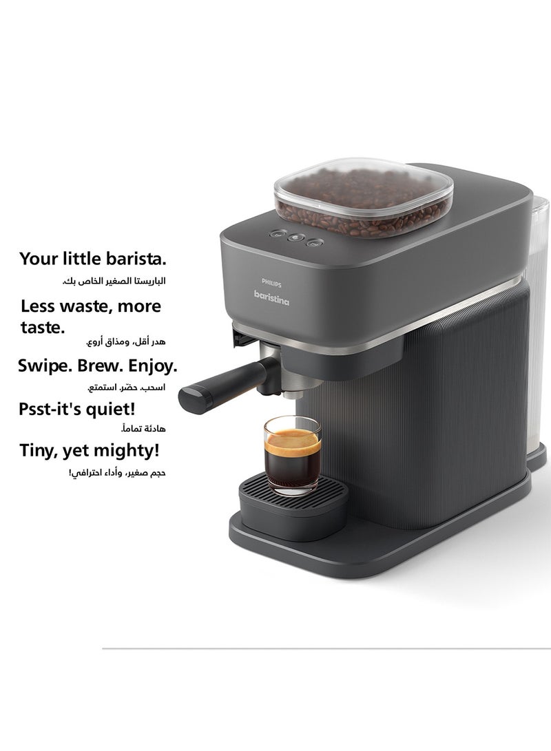 فيليبس ماكينة إسبريسو شبه أوتوماتيكية Philips Baristina، لون أسود - BAR300/60 - Image 3