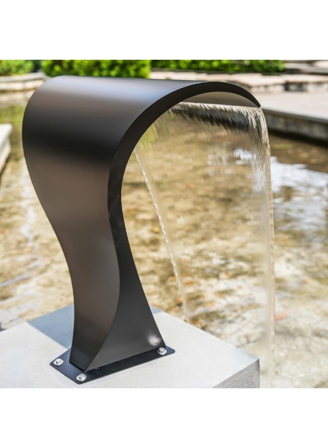 Cobra Pool Waterfall Spout in 304 Stainless Steel in Black - Modern Design for Pools and Gardens - Image 4