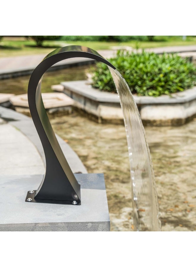 Cobra Pool Waterfall Spout in 304 Stainless Steel in Black - Modern Design for Pools and Gardens - Image 5