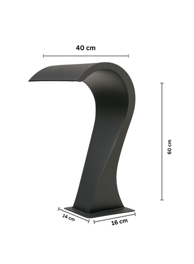 Cobra Pool Waterfall Spout in 304 Stainless Steel in Black - Modern Design for Pools and Gardens - Image 2