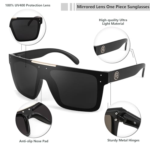 FEISEDY Men Sunglasses Polarized Oversized Square Flat Top Cycling Running Fishing Golf Hiking Sports B2990 - Image 5