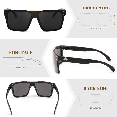 FEISEDY Men Sunglasses Polarized Oversized Square Flat Top Cycling Running Fishing Golf Hiking Sports B2990 - Image 3