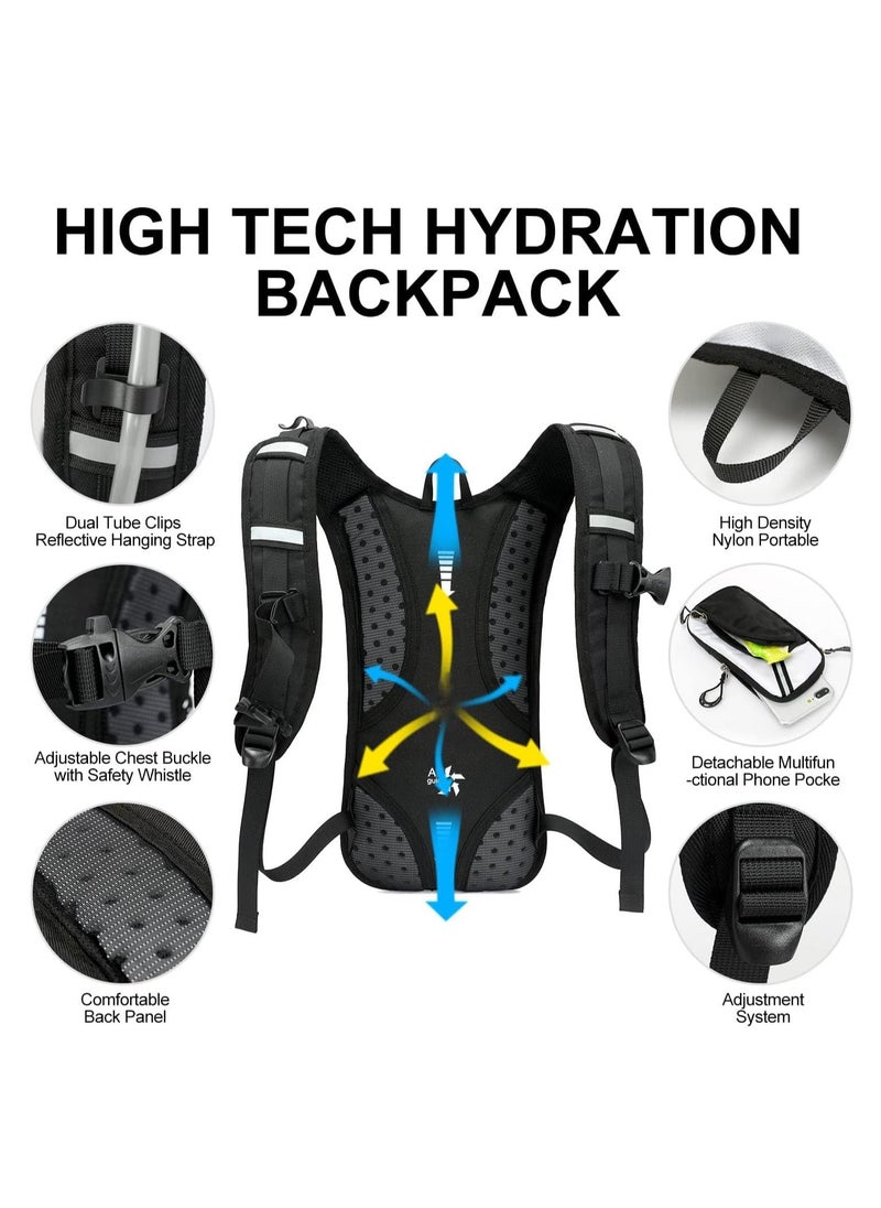 Y&D Hydration Pack Backpack, Lightweight Water Backpack with 2L Leakproof Bladder Daypack for Men Women, Vest Outdoor Trail Running, Hiking, Cycling, Race, Climbing, Camping, Biking  - Image 5