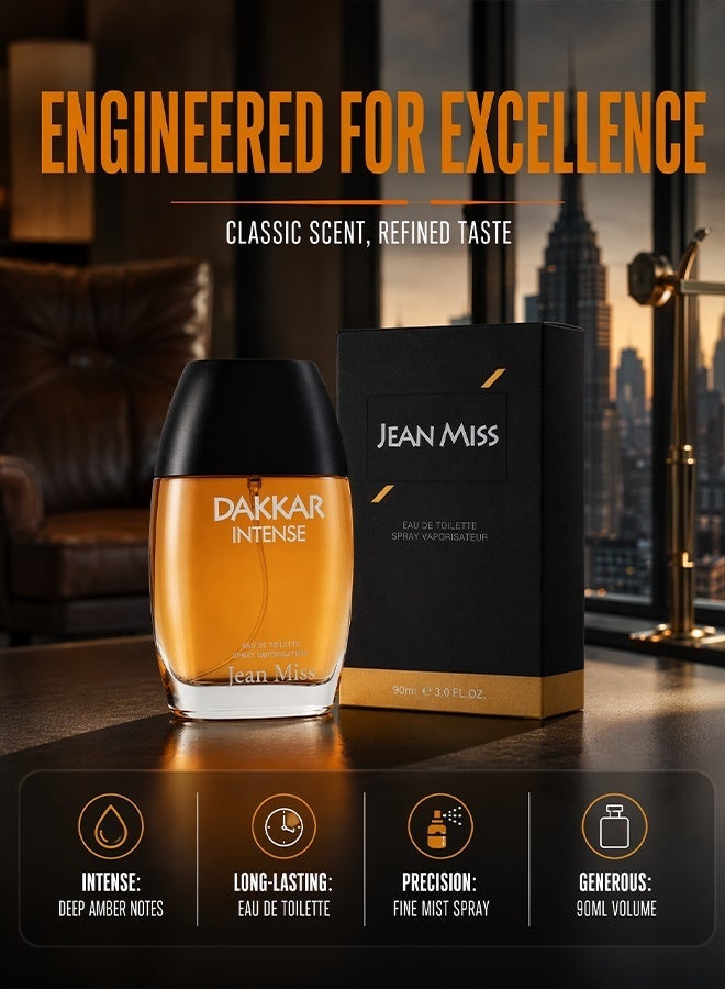 جان مس DAKKAR INTENSE عطر مزج، EDT، رذاذ، 90 مل، عطر هدية مغلف - Image 3