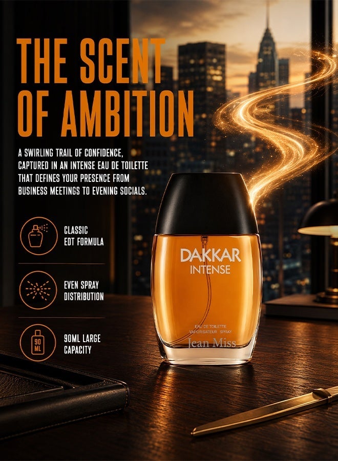 جان مس DAKKAR INTENSE عطر مزج، EDT، رذاذ، 90 مل، عطر هدية مغلف - Image 2