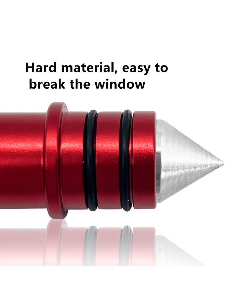 1 Car Safety Hammer Window Breaker Compact 2 6 Inches Design For Outdoor Emergencies Stylish Metal Durable Red - Image 5