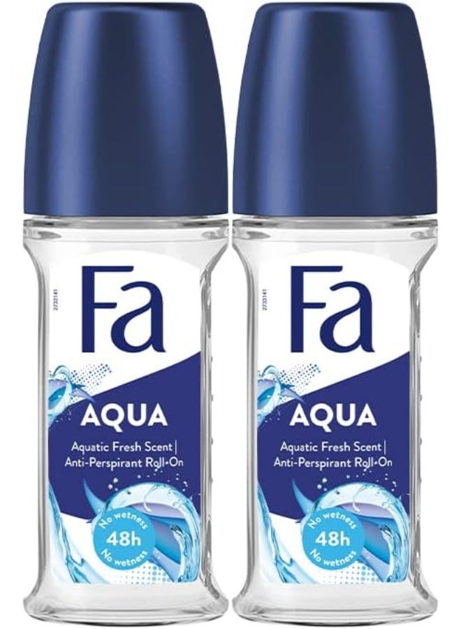 Fa فا رول أون أكوا 50 مل، عبوة من 2