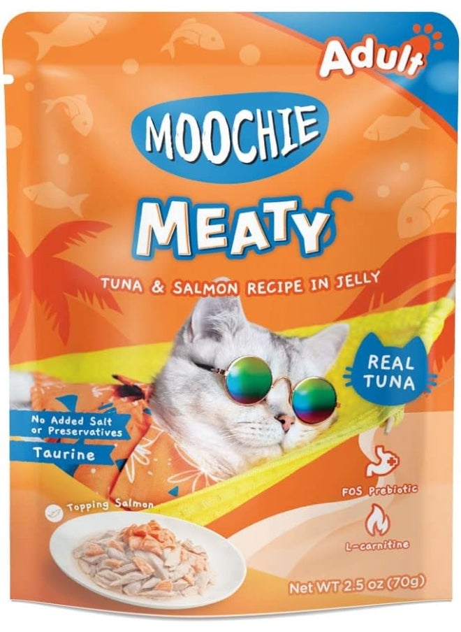 MOOCHIE Cat Food Tuna With Salmon And Jelly 70G (12 Pouch)  - Image 1