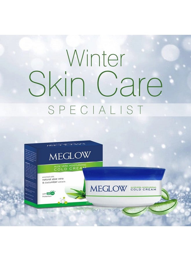MEGLOW Cold Cream For Dry Skinfacehand & Bodywith Spf15 Protectionenriched With Aloe Vera & Cucumber Extractnongreasynourished And Moisturized Skin(125Gmpack Of 2) - Image 2