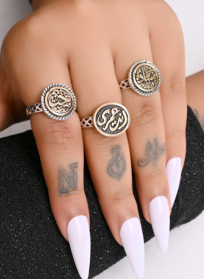 Akhet A ring with the word love, made of 925 silver. Made of 925 silver, the ring is free size to fit all sizes. - Image 2