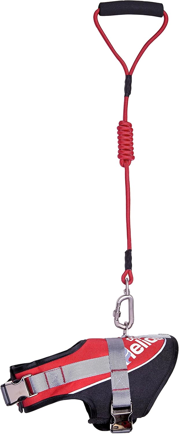PuTwo DOGHELIOS BarkMudder Easy Tension 3M Reflective Endurance 2in1 Adjustable Pet Dog Leash and Harness Medium Red - Image 1