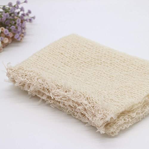 Vemonllas Newborn Infant Baby Boys Girls Photography Props Mohair Hat Wrap Blanket Cloth Set (Creamy-White) - Image 4
