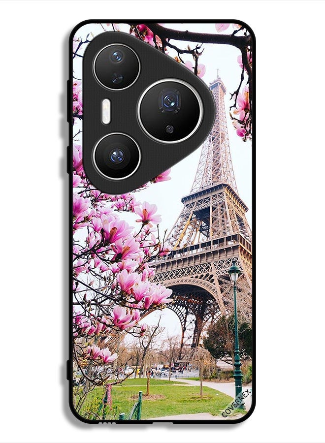 Covernex Huawei Pura 80 Pro Protective Case Cover Flowers & Eiffel Tower - Image 1
