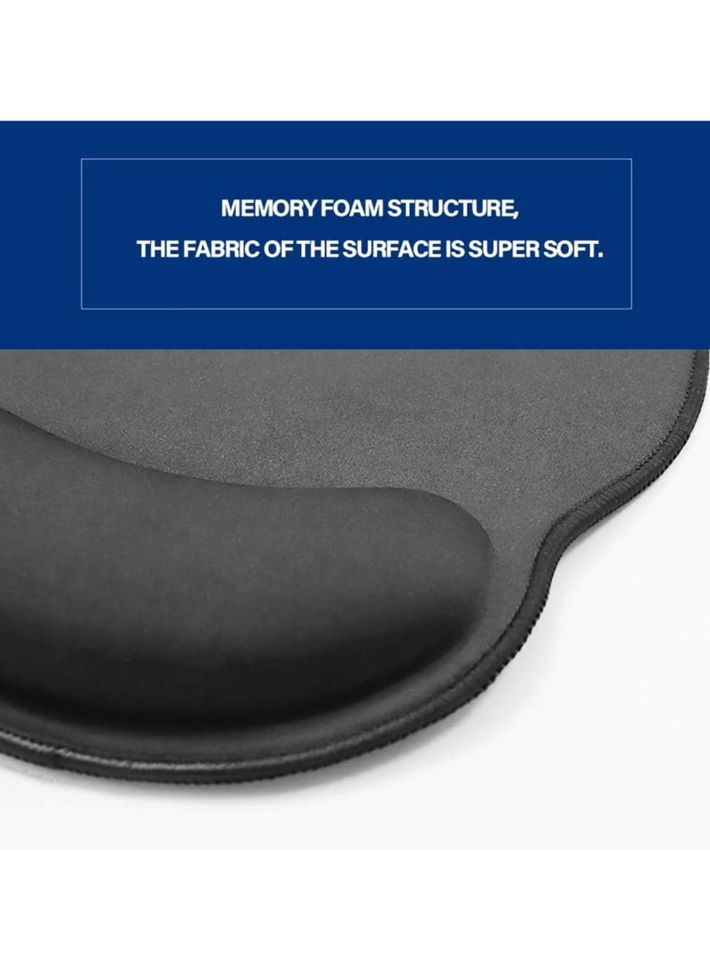Hihonor Widen Memory Foam Set Nonslip Mouse Pad with Wrist Support & Keyboard Wrist Rest Support for Office, Computer, Laptop & Mac & Comfortable & Lightweight for Easy Typing & Pain Relief  - Image 4