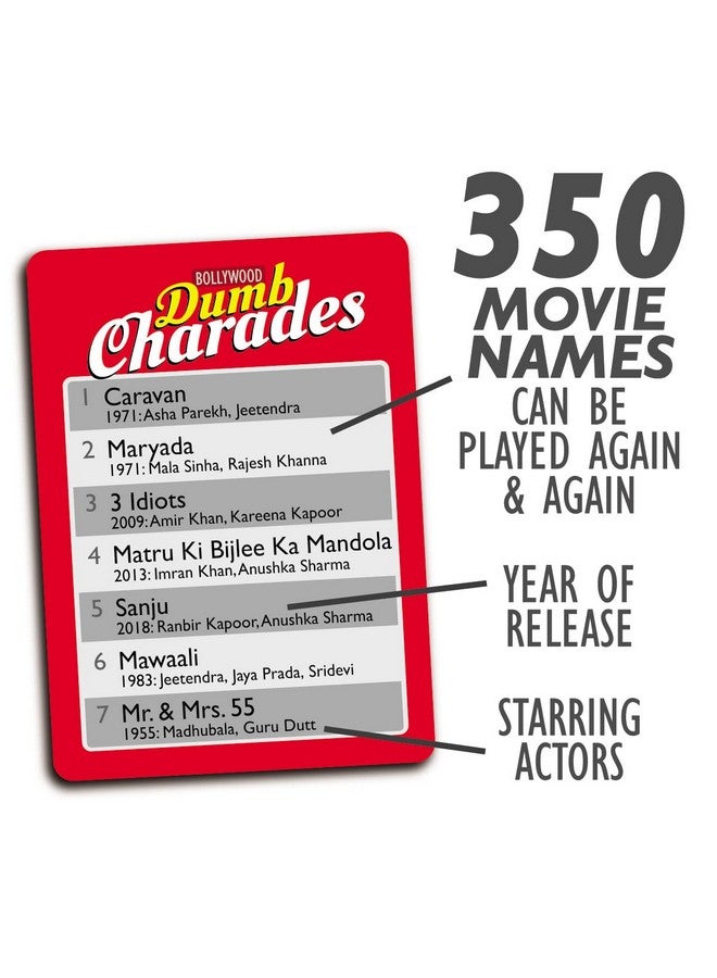 exciting Lives لعبة تشاريدز بوليوود المثيرة - لعبة ورق ذات طابع أفلام للحفلات، للمراهقين - 350 اسم فيلم - Image 2